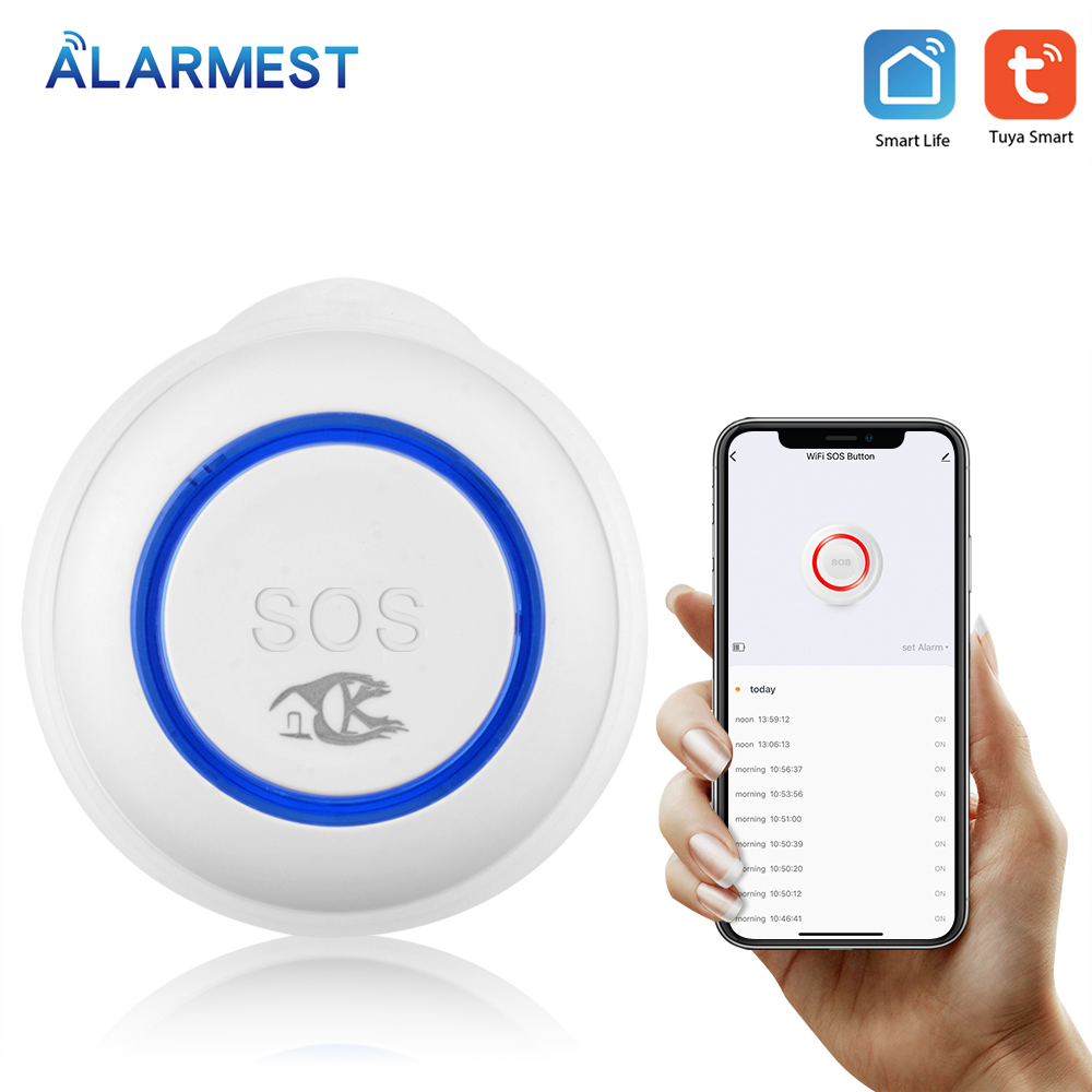 ALARMEST Tuya WiFi SOS Emergency Panic Button work with Smart life for home security system