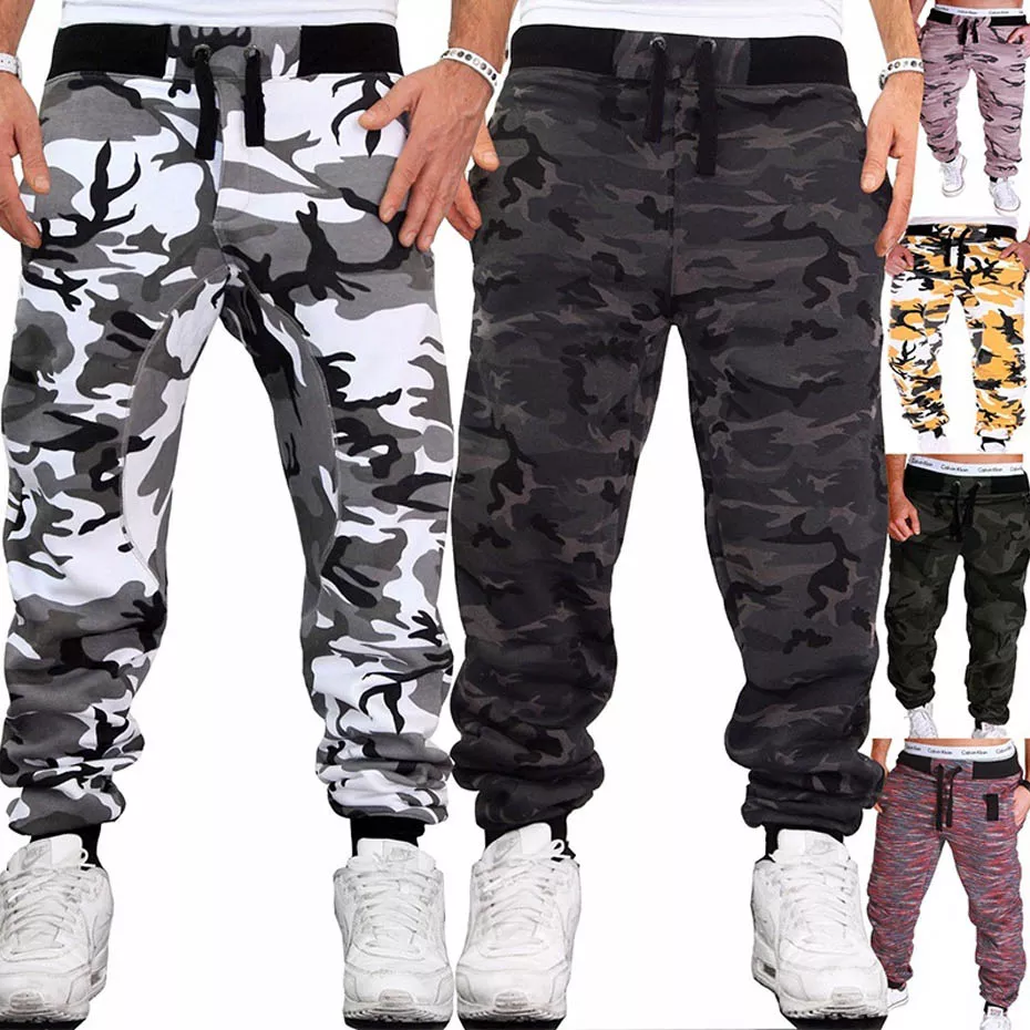 Slim Hip Hop Men Mens Comouflage Trousers Jogging Fitness Army Joggers Military Pants Men Clothing Sports Sweatpants|Sweatpants