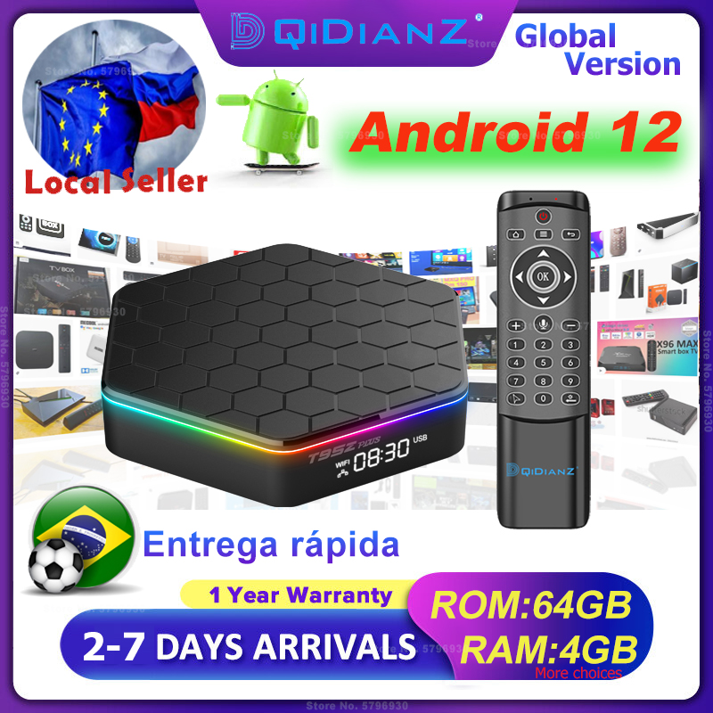  T95Z PLUS 4G 64GB TV BOX Android 12 Smart Android TVBOX Allwinner h618 Dual Band Wifi6 1080P BT 6K Media Player Set Top Box