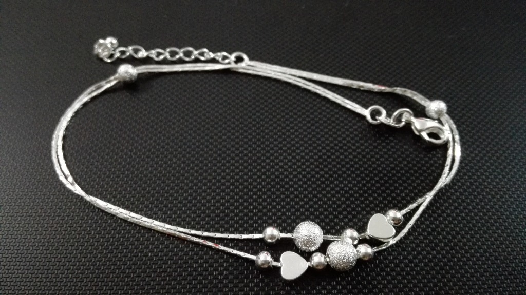 925 Sterling Silver Anklets for Women Crystal Heart Ankle Bracelet  Jewlery Organiser Tobilleras De Plata De Ley 925 Mujer