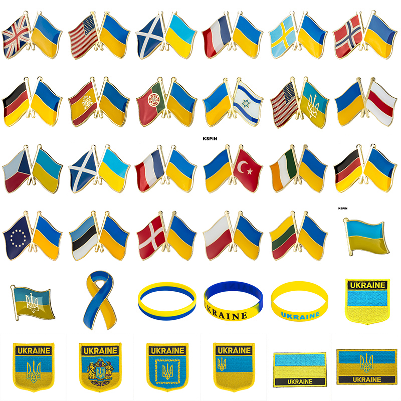 Ukraine Flag Lapel Pin Badges For Clothes In Patches Rozety Papierowe Icon Backpack KS-0187
