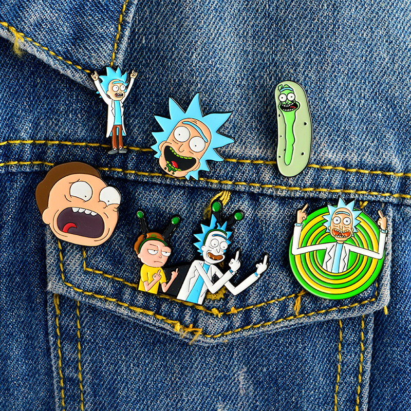 Crazy Scientist Enamel Pin Pickle Cartoon Universe Adventure Badge Cartoon Brooch Lapel Pin Jewelry Brooch Gift for Fans