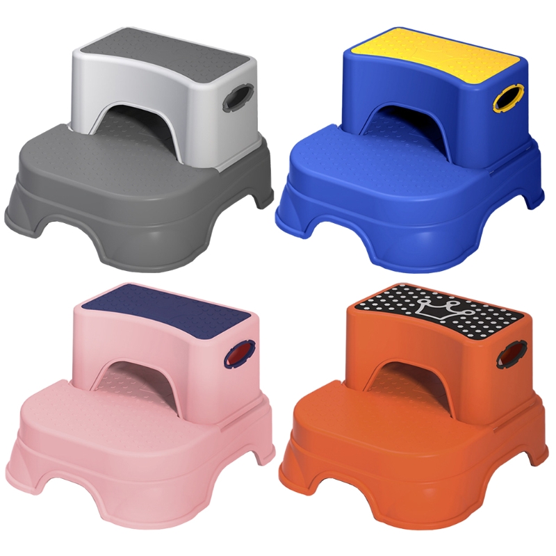Double Layer Toddler Step Stool 2 in 1 Two Step Stool for Kids Detachable Bathroom Potty Stool for Toilet Potty Training