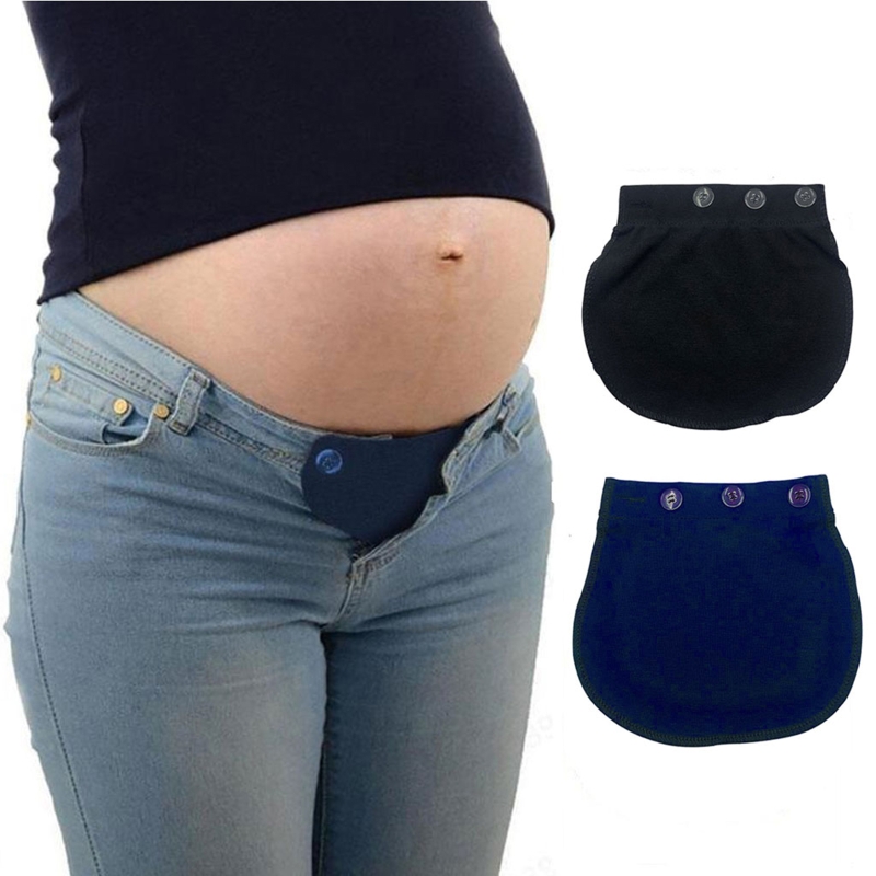 Maternity Pregnancy Waistband Belt Soft Adjustable Elastic Pants Lengthening Waist Extenders Button Mother Loose Pants Belt