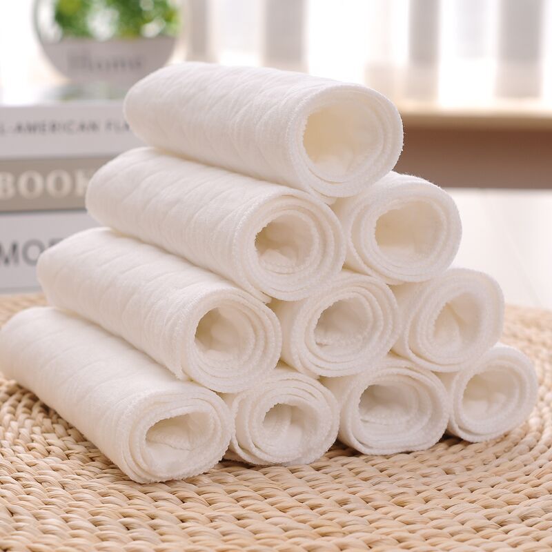 5 Pcs Baby Nappy Liners Diaper Paper Cloth Panties 6 Layer Eco Diaper Insert  Reusable Washable Eco-friendly 32*12 cm