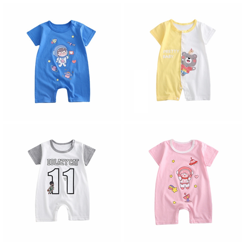 Baby Rompers Summer Style Powered Baby Boy Girl Clothing Newborn Infant Cotton Short Sleeve Underwear 3-6-9-12-18 Months