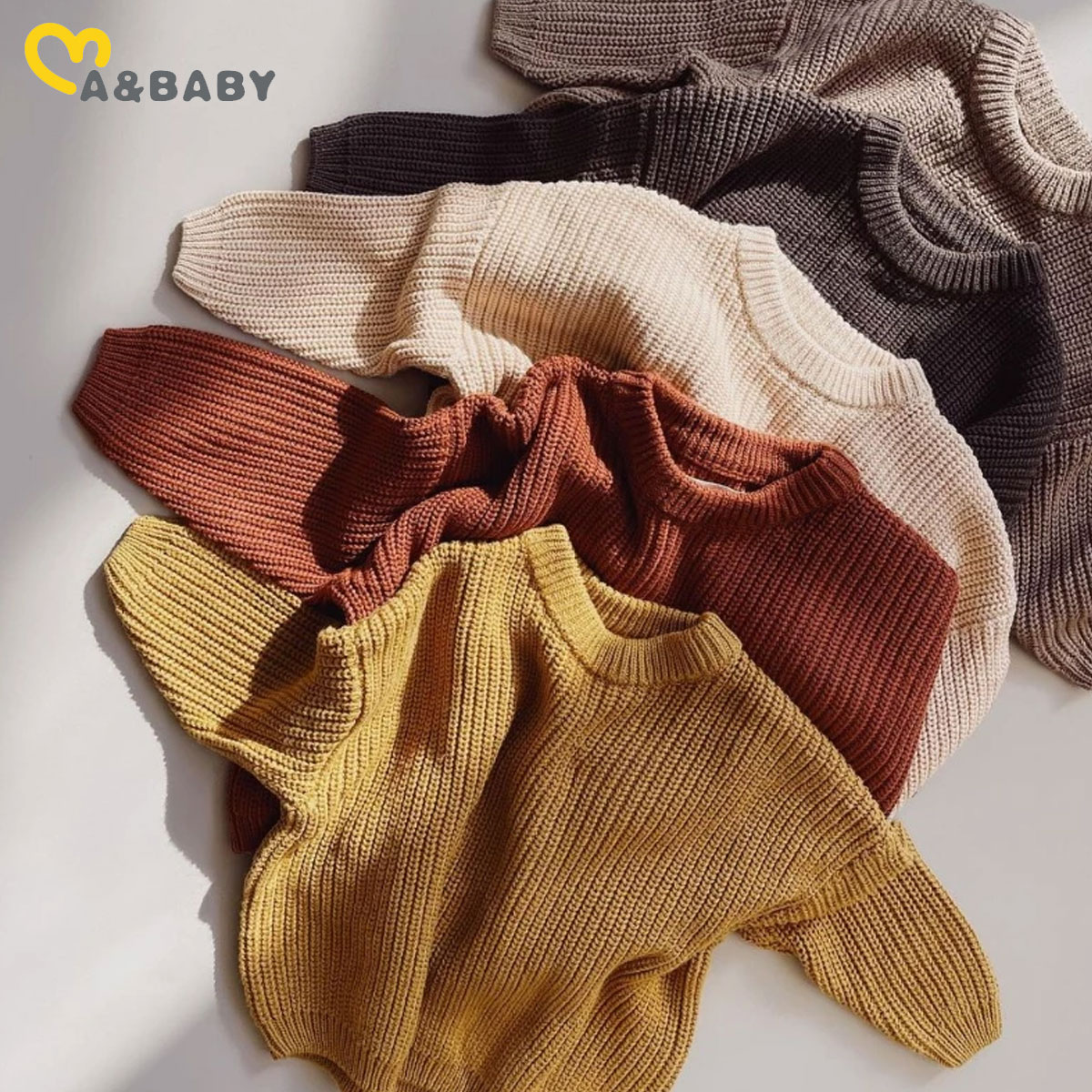 Ma&baby 0-9M Autumn Baby  Girls Knit Sweater Clothes Toddler Infant Newborn Knitwear Soft  Long Sleeve Baby Pullover Tops