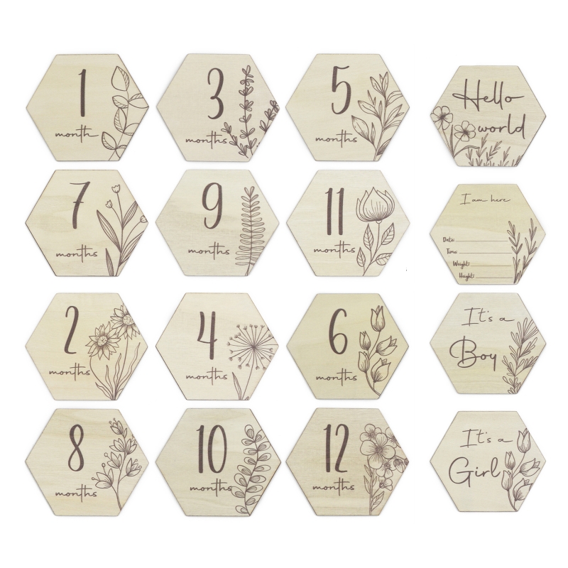 Monthly Milestone Cards Baby Growth Record Card Party Supply Parents Gift