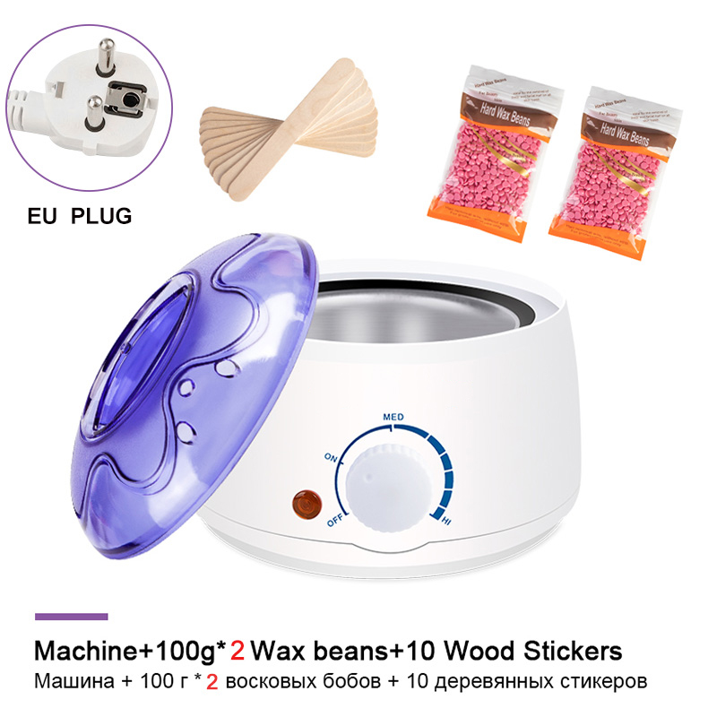Electric Hair Removal Wax-melt Machine Heater Cire épilation Wax Bean 10pcs Stickers Hair Removal Set Waxing Kit cera depilatori