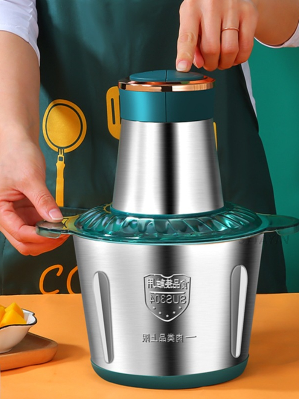 Stainless Steel Electric Chopper Meat Grinder Mincer Vegetable Chopper Meat Slicer Machine Household Grinder Food Processor