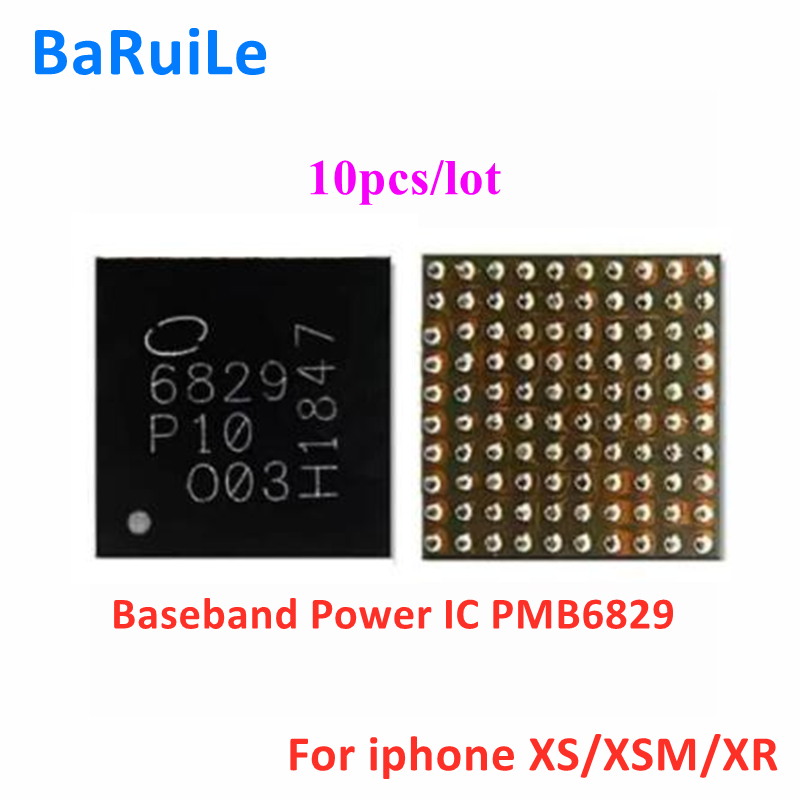 BaRuiLe 10pcs PMB6829 6829 U_PMIC_K BBPMU Baseband Power IC for iphone XS XR XSmax Chip Replacement Parts