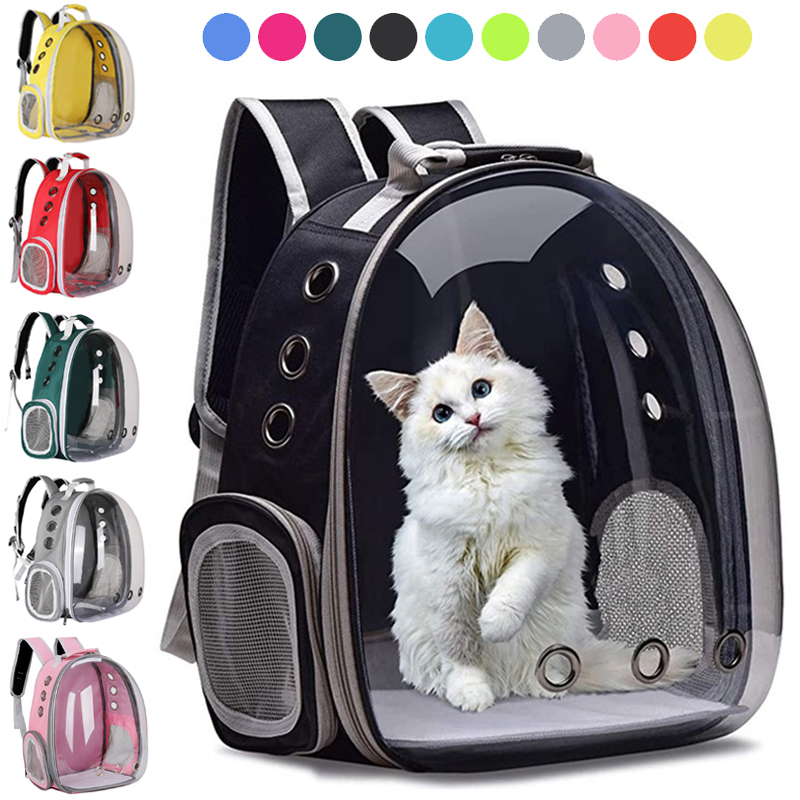 Breathable Cat Carrier Bags Pet Carriers Small Dog Cat Backpack Oxford Cloth Acrylic Travel Space Capsule Cage 6.5kg Load-bearin