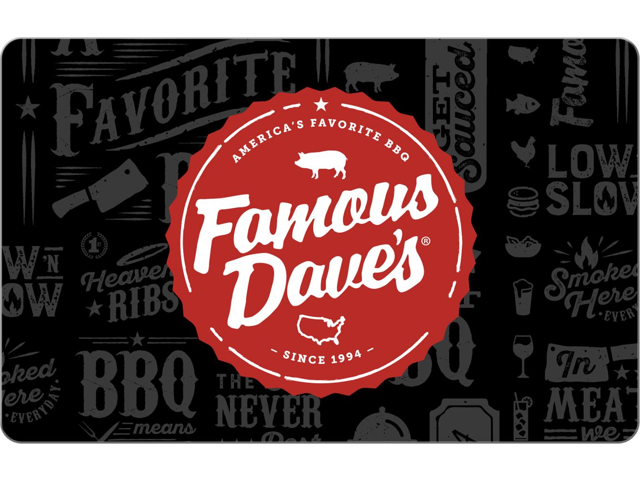 Famous Dave's $20 Gift Card (Email Delivery)