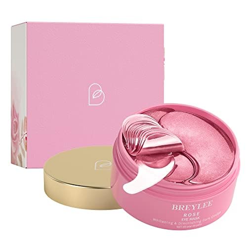 BREYLEE Pink Rose Eye Mask– 30 Pairs - Under Eye Mask Amino Acid & Collagen, Under Eye Mask for Face Care, Eye Masks for Dark Circles and Puffiness, Under Eye Masks for Beauty & Personal Care