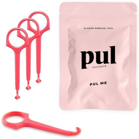 PUL Clear Aligner Removal Tool Compatible with Invisalign Removable Braces & Trays, Retainers, Dentures and Aligners - Hygienic Oral Care Accessory, Personal Orthodontic Supplies - Pink (Pack of 4)