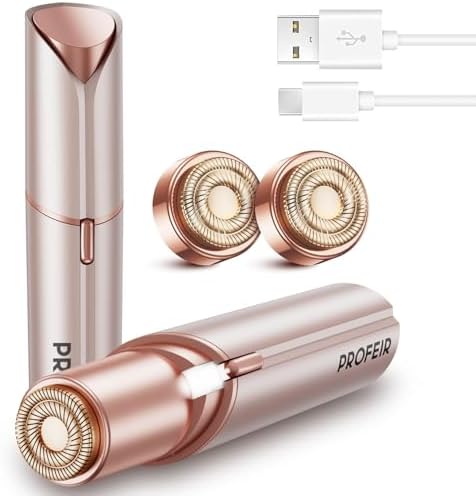 Facial Hair Removal for Women: Rechargeable Hair Removal Device - Painless Face Shaver for Women Upper Lip Chin (Rose Gold)