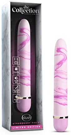 Blush Novelties Strawberry Fields 7" Wand Vibrator, Gentle, Satiny Smooth Finish, Not Overly Buzzy, Perfect for Beginners, Pink Marble