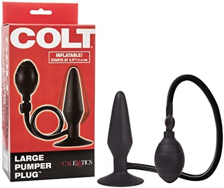 CalExotics Colt Large Pumper Plug Silicone Inflatable Butt Plug, Black