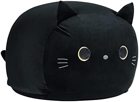 Stuffed Animal Storage Bean Bag Chair Cover for Kids Black Cat Beanbag Chair for Girls Large Size Toy Organizer Cover Only Without Filling