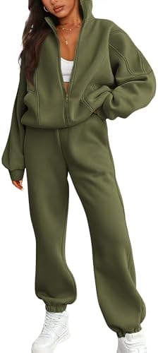 BTFBM Womens Sweatsuits 2 Piece Set 2024 Fleece Long Sleeve Zip Up Sweatshirt Sweatpants Winter Fall Outfits Jogger Sets