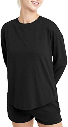 Hanes Women's Originals Tri-Blend Long-Sleeve T-Shirt, Crewneck Tee For Women, Relaxed Fit