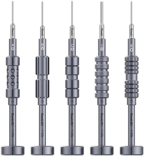 QIANLI 5PCS of iTor 3D Batch Heads Full Set of QianLi ToolPlus Precision Disassembly Screwdriver A B C D E for Mobile Repair