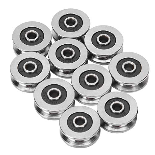 V Groove Ball Bearing, 10pcs V1804 Track Roller Bearing Guide Rail Bearing, 4mm ID, 18mm OD, for Motor, Toys, Model, Instrument and Meter, Communication Equipment