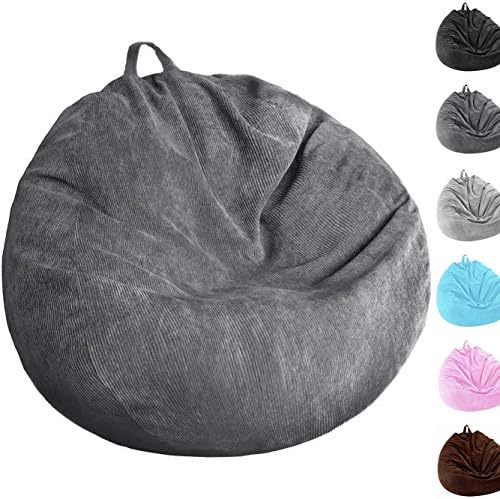 Bean Bag Chair Cover (No Filler) Stuffed Animal Storage Bean Bag Cover Pets Dogs/Cats Lazy Beds. Washable Ultra Soft Corduroy Stuffed for Organizing Plush Toys or Textile, Sack Bean Bag