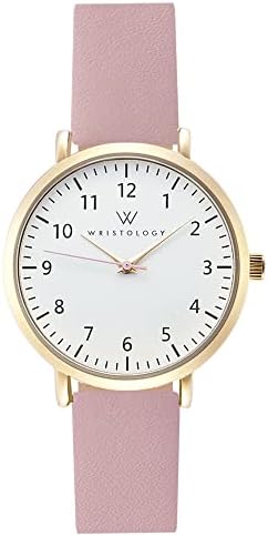 Wristology 29 Styles Mini Numbers Watch Leather Band - Interchangeable Genuine Leather Strap - Easy to Read Petite Small Size Analog Nurse Watch with Second Hand for Women, Men, Nurses, Teachers