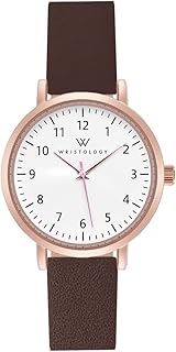 Wristology 29 Styles Mini Numbers Watch Leather Band - Interchangeable Genuine Leather Strap - Easy to Read Petite Small Size Analog Nurse Watch with Second Hand for Women, Men, Nurses, Teachers