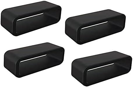 4pcs Rubber Leather Watch Band Strap Loops Black Silicone Replacement Resin Watch Bands Keeper Holder Retainer (Size: 20mm)