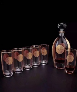 Copy versace home golden crystal decanter and goblets