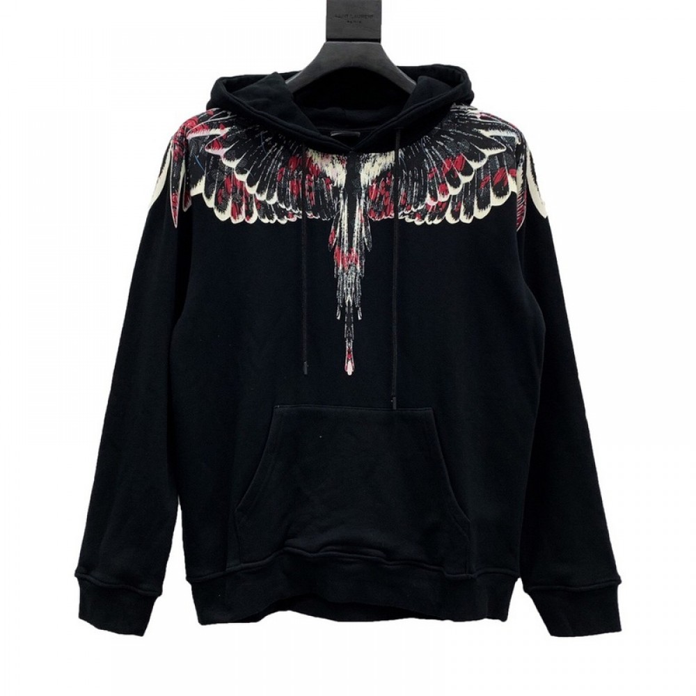 A+ Quality Marcelo Burlon Regular Wings Hoodie Black